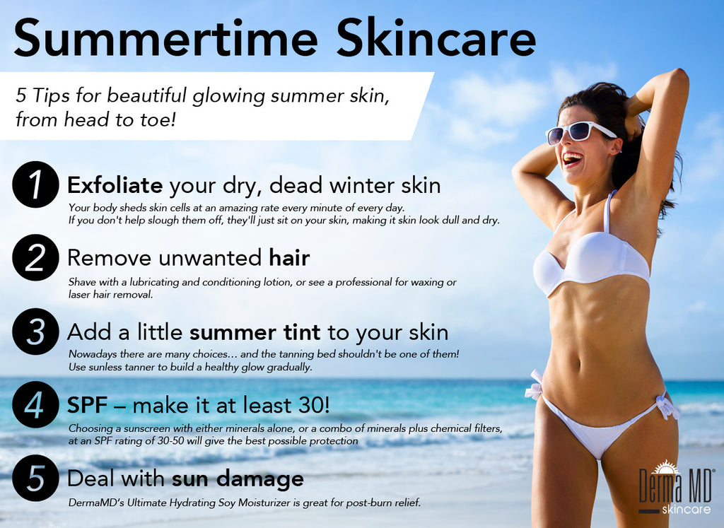 SUMMERTIME SKINCARE: 5 Tips for beautiful glowing summer skin, from head to toe!